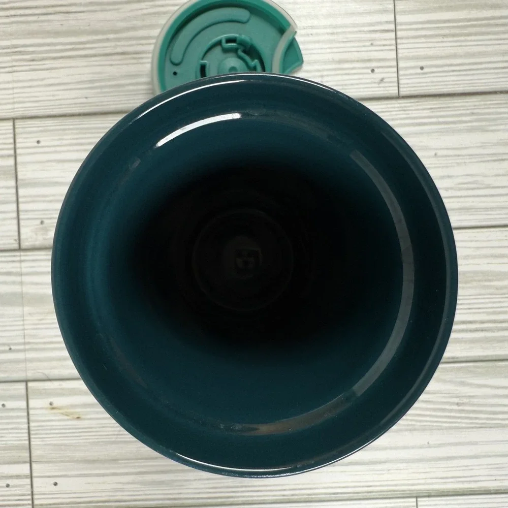 Starbucks Blue Peacock Rising Floral Ceramic  Coffee‎ Travel Tumbler 12oz